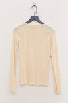 BASERANGE Long Sleeve T-Shirt TTML Collection Ribbed Cotton Portugal BAS-TTML-RB-000-MIBAI Off-White